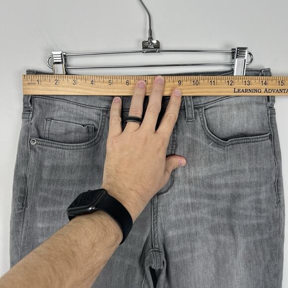 Anthropologie Sz 29 Pilcro Letterpress High Rise Skinny Jeans Stretch Light Gray - Picture 7 of 12